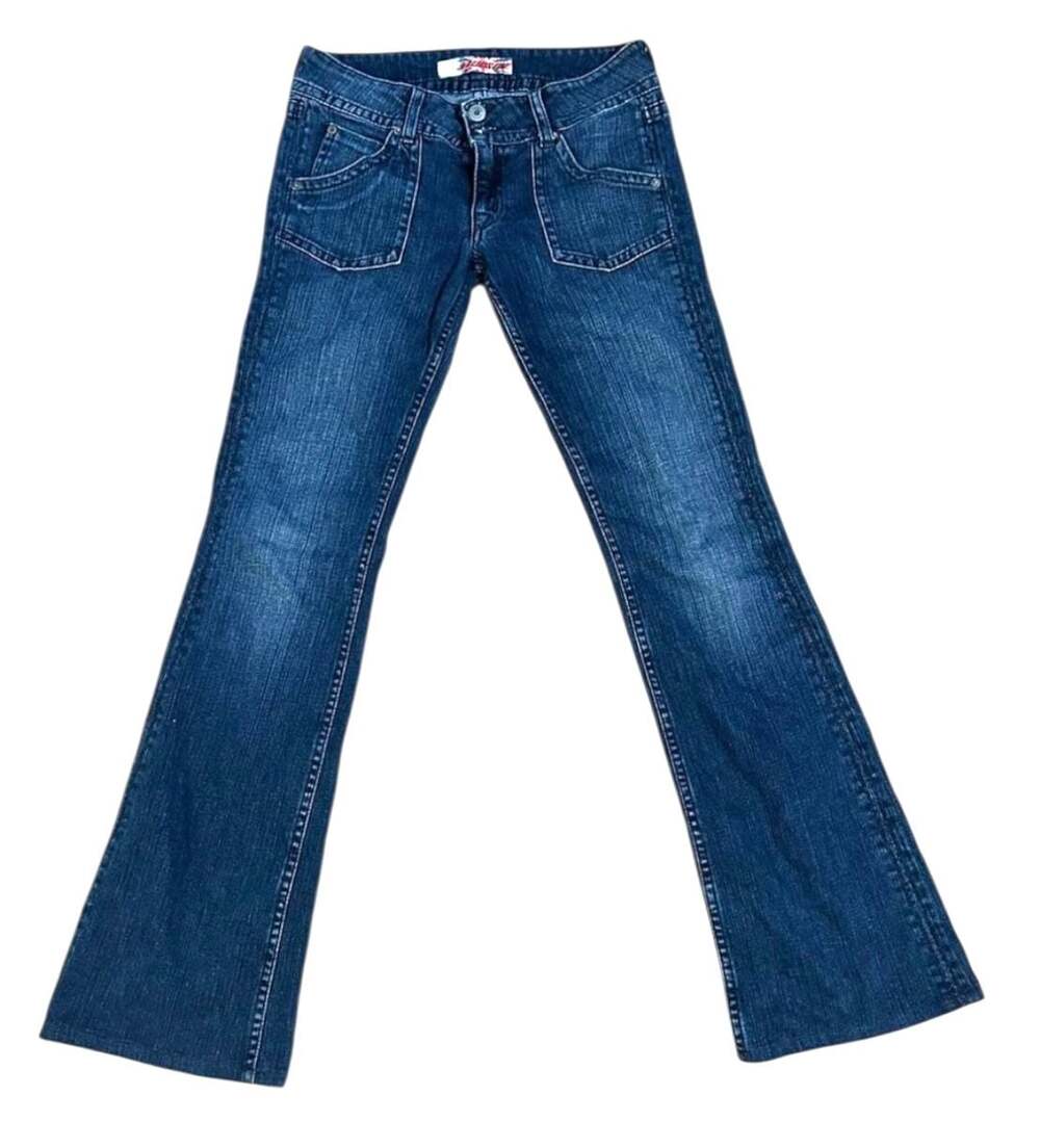 Hudson Jeans Low Rise Bootcut Flap Pocket Made USA Y2K Vintage Indigo Size 27